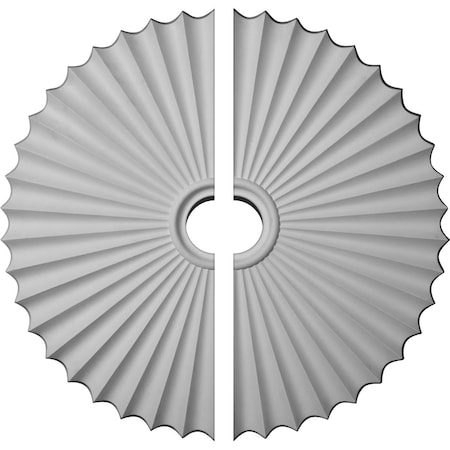 Ekena Millwork Shakuras Ceiling Medallion, Two Piece (For Canopies up to 6"), 33 7/8"OD x 2"P CM34SH2-06000